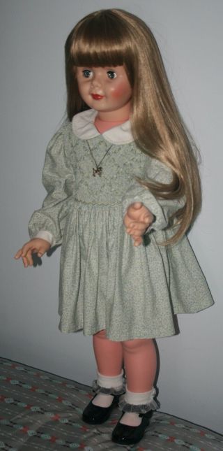 Patti Playpal Style Doll - Lovely Long Blond Hair,  Blue Sleep Eyes,  36 Inch Tall