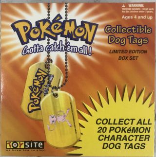 Pokemon Collectible Dog Tags Limited Edition Sears Exclusive Set 1999