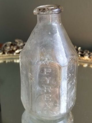 Vintage Pyrex Glass Nursing Baby 4 " T Bottle Vase 4 Oz Narrow Neck Survived Fire