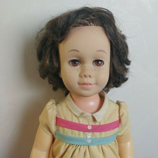 Chatty Cathy Doll Vintage 1960 Mattel Brunette Brown Hair and Freckles 2