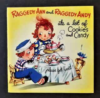 1941 Antique Raggedy Ann And Andy Greeting Card Get Well J G Co Tuft Of Red Hair