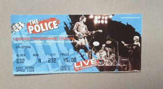 The Police/sting : Live Concert Ticket London 9 September 2007 Collector 
