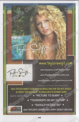 2007 Taylor Swift Early Ad 1st Album Country Promo Photo Print Song
