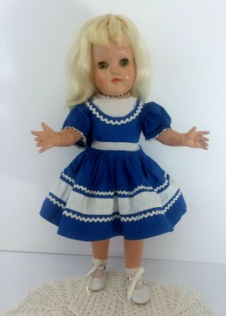 Blonde Toni Doll 1949 - 53 Ideal P - 91 Hard Plastic Dupont Nylon Thick Hair 15 "