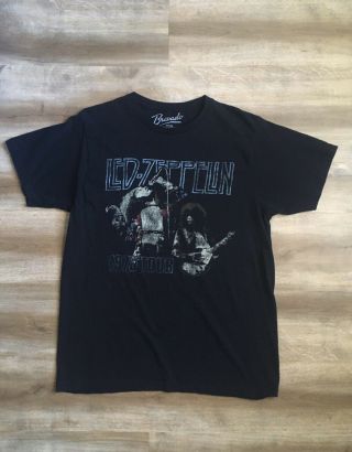 Led Zeppelin T - Shirt Xl 1975 Tour Black Cotton Bravado Robert Plant Jimmy Page