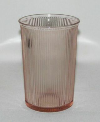 Jeannette Glass Homespun Pink Flat Flared - Top Water Tumbler