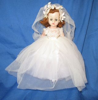 10 " Titian Madame Alexander Cissette Bride Doll Sixties