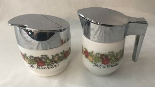 Vintage Gemco Corning Spice Of Life Sugar And Creamer