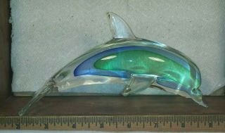 Dynasty Gallery Art Glass Dolphin Porpoise Sculpture Figurine Paperweight
