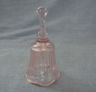 FENTON HAND PAINTED BELL COLONIAL PINK SPARKLES WITH CRUSHED GLASS OVER DESIGN 2