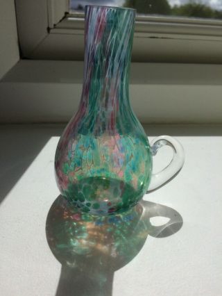 Collectible Avondale Glass Mottled green Vase - Hand made in Pembrokeshire Wales 3