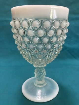 Fenton Art Glass French Opalescent Hobnail Goblet,  1940 