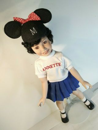 Annette Funicello Mickey Mouse Club Mouseketeer Porcelain Doll 16 Inches