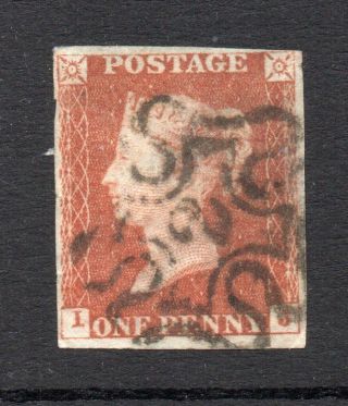S.  G.  8; One Penny Red With Number " 3 " In Maltese Cross,  Lettered,  I.  J.