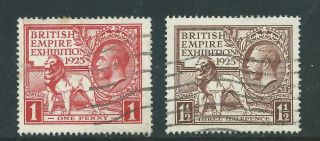 King George V Stamps 1925 British Empire Exhibition X 2 Wembley R5892