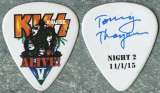 Kiss 2015 Kruise Alive V Concert Memorabilia Tommy Thayer Guitar Pick Night 2