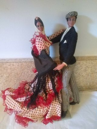 Vintage Marin Chiclana Spain Flamenco Chotis Dancer Dolls 10 " Provincial Series