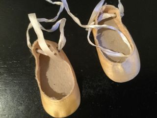 Doll Terri Lee Satin Slipper Shoes With White Ribbon Ties 1950 