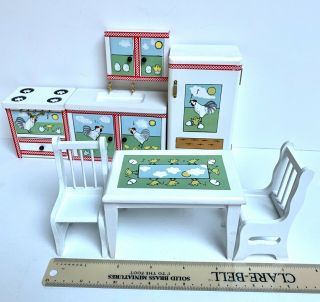 1:12 Vintage Dollhouse Miniature White Kitchen Furniture 1999 Signed