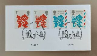 Gb Qeii Comm.  Stamps.  2012 Olympic & Paralympic Games.  Set Ex Fdc (on Paper)