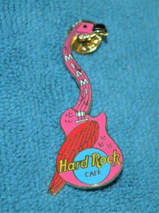 Hard Rock Cafe Miami Pink Flamingo Guitar With Curved Neck Pin 14152