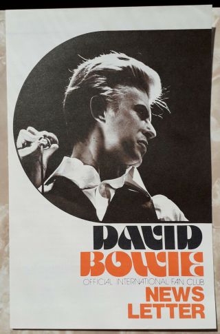 David Bowie Official International Fan Club News Letter Rareorginal