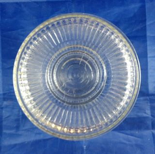 Vintage Round Ribbed Clear Glass Refrigerator Dish With Lid - 5 
