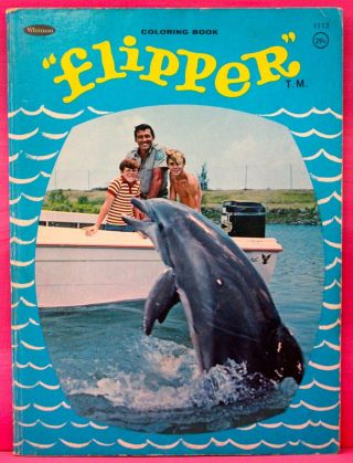 Vintage Flipper Tv Show Coloring Book - Whitman 1965 But