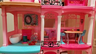 Barbie Dream House 3 Story Pink 2015 w/accessories.  Local Pick Up Only 3