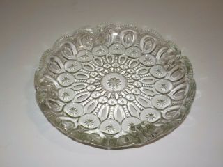 Vintage Clear Glass Ashtray L E Smith Moon And Star Design Heavy