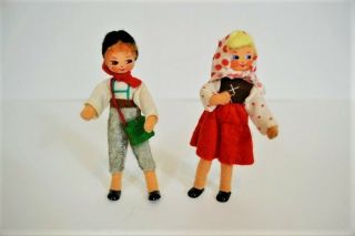 Vintage Baps Von Arps German Boy And Girl Dolls Cloth And Wire Germany