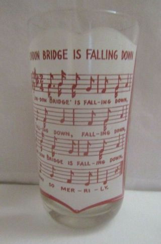 Colony Glass Famous Songs " London Bridge Is Falling Down " Drinking Glass Tumbler
