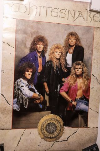 Vintage 1987 Whitesnake Wall Poster Funky Enterprises 22 X 34