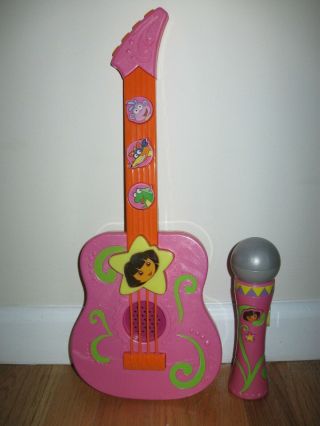 Mattel Dora The Explorer Instruments Musical Singing Talking Guitar Microphone