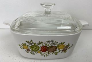 Corning Ware P - 43 - B Spice Of Life Petite Casserole Dish 2 - 3/4 Cup With Lid