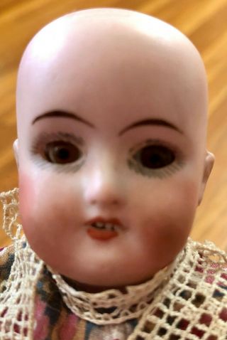 ANTIQUE MINIATURE BISQUE HEAD DOLL COMPOSITION BODY MARKED 120 12/0 X GERMANY 3