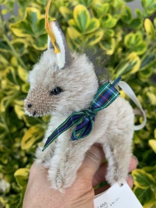 Retired 4” Tiny Miniature Mohair Steiff Stuffed Donkey Ornament W/tags Cute