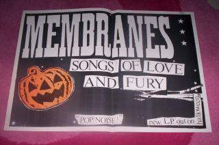 Membranes Orig 1986 Uk Promo Poster.  Songs Of Love And Fury.  A3 (30x42 Cms).