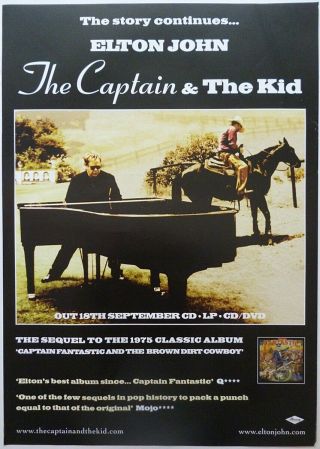 Elton John The Captain And The Kid Official Uk Record Company Poster
