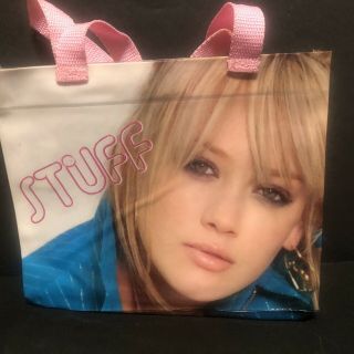 Hilary Duff Stuff Plastic Vinyl Picture Tote Small Purse Makeup Bag Fan Souvenir