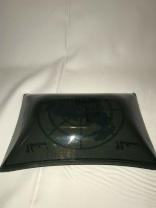 United Nations Glass Ashtray Mid Century Modern Dish Tinted Glass Vintage 3