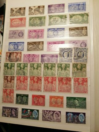Stock Book Page Of Old Stamps From Great Britain - Inc £1 Gvi (album 54 Lot 528)