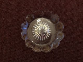 Heisey Set of 4 Vintage Glass Coasters Starburst Pattern w Scalloped Edge 2