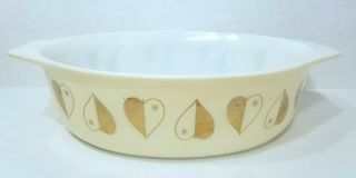 Vintage Pyrex Golden Hearts Pattern 045 Casserole Dish - No Lid