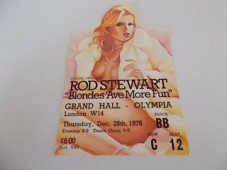 Rod Stewart 1978 Blondes Have More Fun Concert Ticket Olympia London