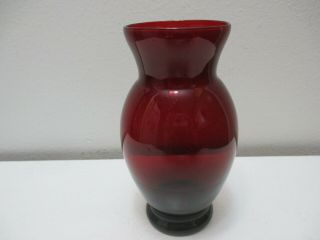 Vintage Anchor Hocking Glass Vase Royal Ruby Red 6 3/8 " Tall