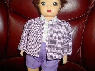 VINTAGE 1950 ' S JERRI LEE 16 in.  DOLL IN 3 - PIECE JACKET (TAGGED) SHORTS,  AND SHIRT 3