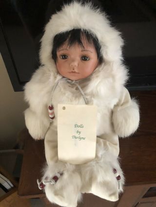 Vintage Hand Made Alaskan Heritage 15” Porcelain Doll By Darlyne Davis Limited