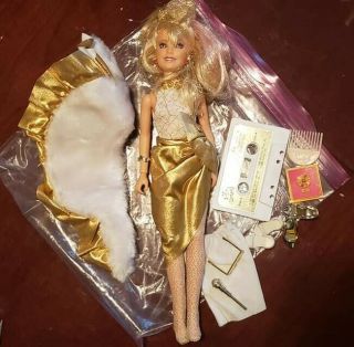 Jem Truly Outrageous Glitter N Gold Jessica Doll Complete With Cassette And Box.