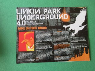 Linkin Park Underground Fan Club 4.  0 Official Fold Out Poster